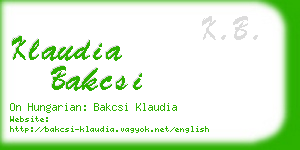 klaudia bakcsi business card